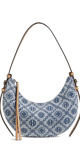 Tory Burch Tory Burch Romy Denim Half Moon Bag Powder Blue One