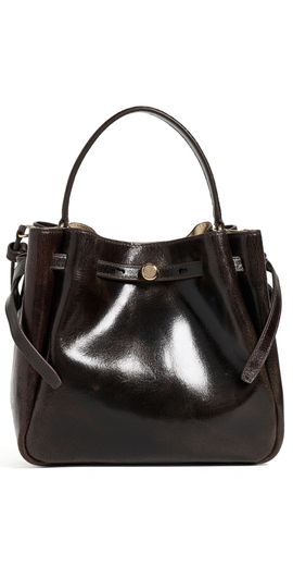 Tory Burch Tory Burch Romy Distressed Bucket Bag Chocolate One