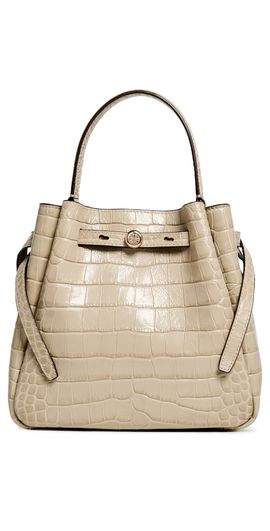 Tory Burch Tory Burch Romy Embossed Croc Bucket Bag Ginger Leaf One