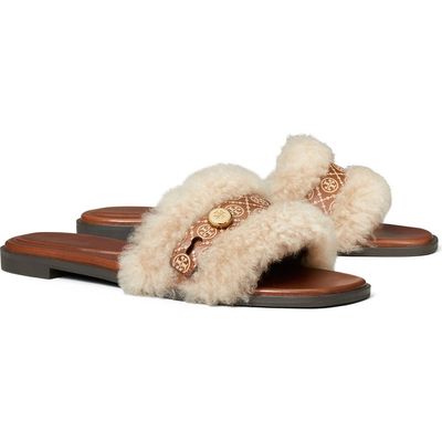 Tory Burch Tory Burch Romy Genuine Shearling Slide Sandal