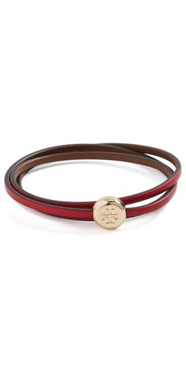 Tory Burch Tory Burch Romy Multi-Stand Bracelet Light Brass/Red One