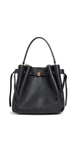 Tory Burch Tory Burch Romy Pebbled Small Bucket Bag Black One