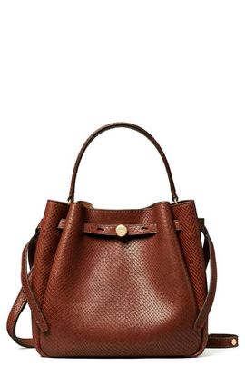 Tory Burch Tory Burch Romy Snake Embossed Leather Bucket Bag