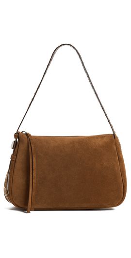 Tory Burch Tory Burch Romy Studded Suede Shoulder Bag Caramel One