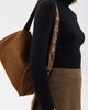 Tory Burch Tory Burch Romy Studded Suede Shoulder Bag Caramel One - 3