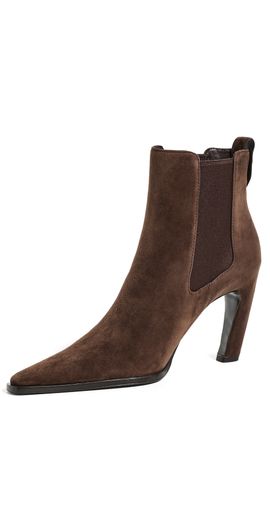 Tory Burch Tory Burch Romy Suede Chelsea Heel Boots 85mm Dark Cocoa