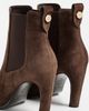 Tory Burch Tory Burch Romy Suede Chelsea Heel Boots 85mm Dark Cocoa - 4