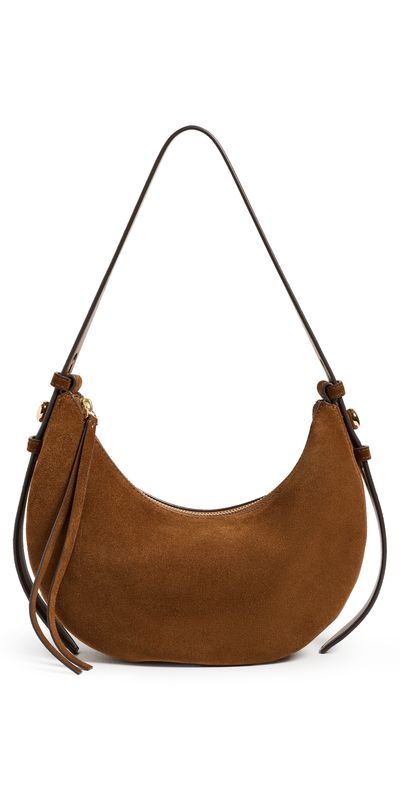 Tory Burch Tory Burch Romy Suede Half Moon Bag Caramel One