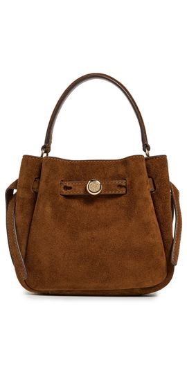 Tory Burch Tory Burch Romy Suede Mini Bucket Bag Caramel One