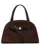 Tory Burch Tory Burch Romy Suede Small Bauletto Bag Dark Cocoa One - 1