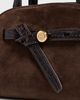 Tory Burch Tory Burch Romy Suede Small Bauletto Bag Dark Cocoa One - 5