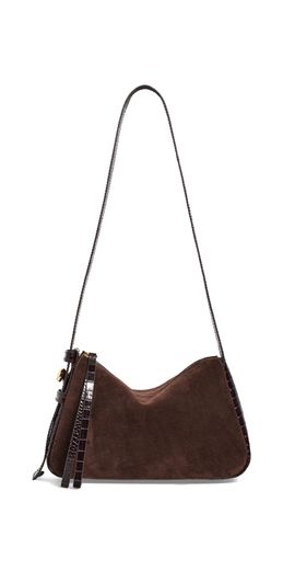 Tory Burch Tory Burch Romy Suede Small Shoulder Bag Dark Cocoa One