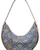 Tory Burch Tory Burch Romy T Monogram Embellished Denim Half Moon Bag - 1