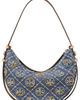 Tory Burch Tory Burch Romy T Monogram Embellished Denim Half Moon Bag - 2