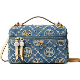 Tory Burch Tory Burch Romy T Monogram Embellished Denim Slim Handbag