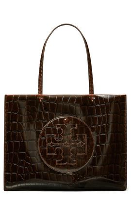 Tory Burch Tory Burch Small Ella Croc Embossed Leather Tote