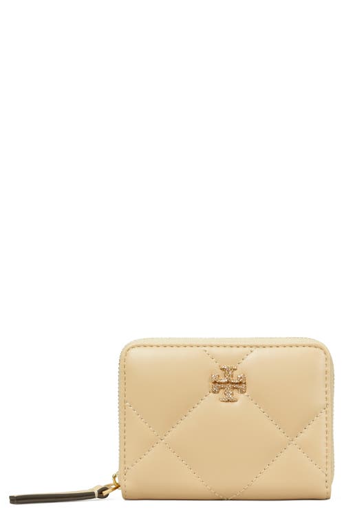 Tory Burch Tory Burch Small Kira Pavé Logo Diamond Quilted Leather Zip Wallet