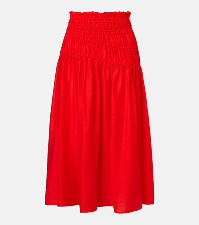Tory Burch Tory Burch Smocked midi skirt
