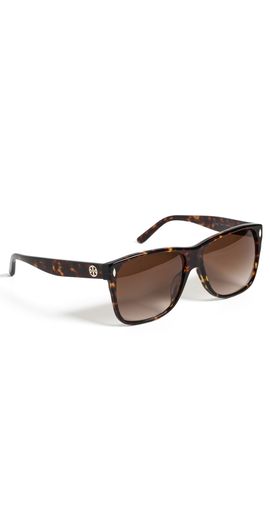 Tory Burch Tory Burch Square Sunglasses Dark Tortoise One