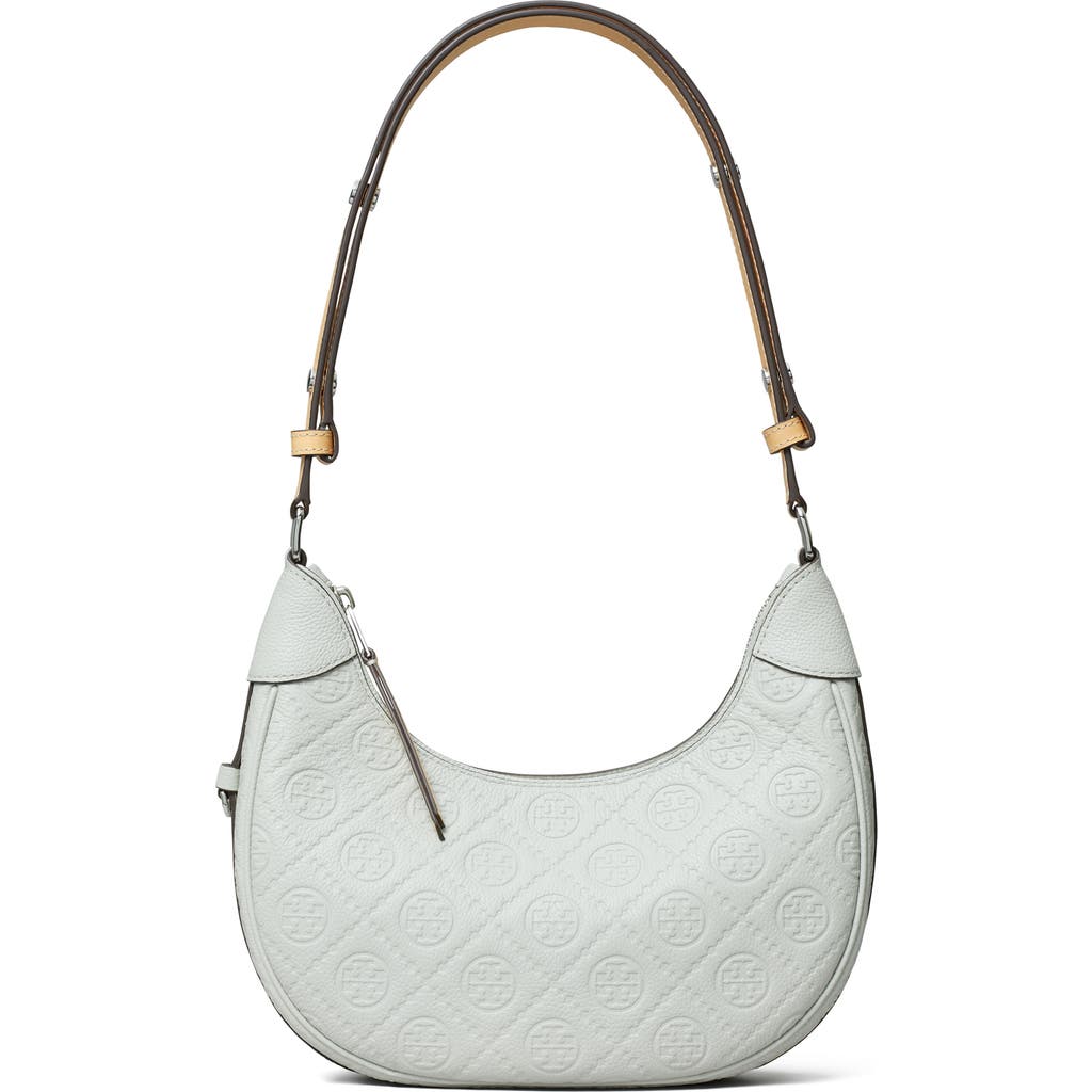 Tory Burch Tory Burch T-Monogram Embossed Crescent Shoulder Bag