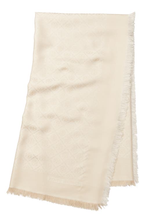 Tory Burch Tory Burch T-Monogram Jacquard Wool & Silk Square Scarf