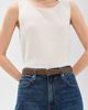 Tory Burch Tory Burch T Monogram Coated Canvas Miller Belt French Press/Gold XL - 4