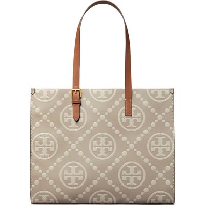 Tory Burch Tory Burch T Monogram Contrast Embossed Leather Tote