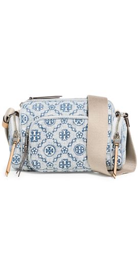 Tory Burch Tory Burch T Monogram Denim Pocket Crossbody Powder Blue One