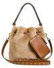 Tory Burch Tory Burch T Monogram Genuine Shearling Bucket Bag - 4