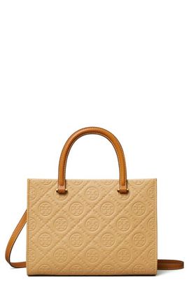 Tory Burch Tory Burch T Monogram Pebble Leather Square Tote
