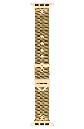 Tory Burch Tory Burch The Kira 18mm Apple Watch® Goldtone Mesh Watchband 