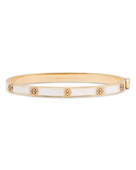 Tory Burch Tory Burch Thin Icon Double T & Mother Of Pearl Bangle Bracelet
