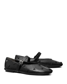 Tory Burch Tory Burch Women's Bunny Knot Leather Mary Jane Flats