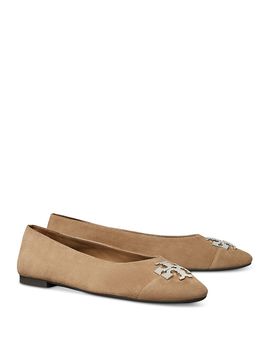 Tory Burch Tory Burch Women's Charlie Suede Cap Toe Ballet Flats