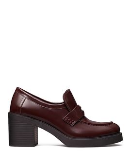 Tory Burch Tory Burch Women's Classic Heeled Leather Lug Loafers