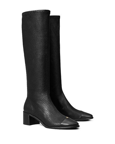 Tory Burch Tory Burch Women's Embossed Leather Knee High Boots