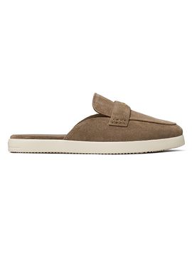 Tory Burch Women's Almond Toe Suede Ballet Sport Mules
