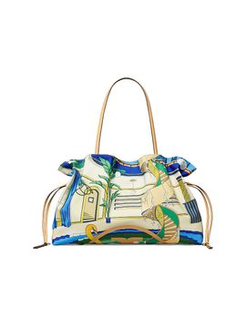 Tory Burch Women's Ella Printed Drawstring Tote Bag