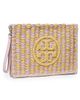 Tory Burch Women's Ella Two-Tone Logo Straw Wristlet Pouch - 3