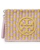 Tory Burch Women's Ella Two-Tone Logo Straw Wristlet Pouch - 4