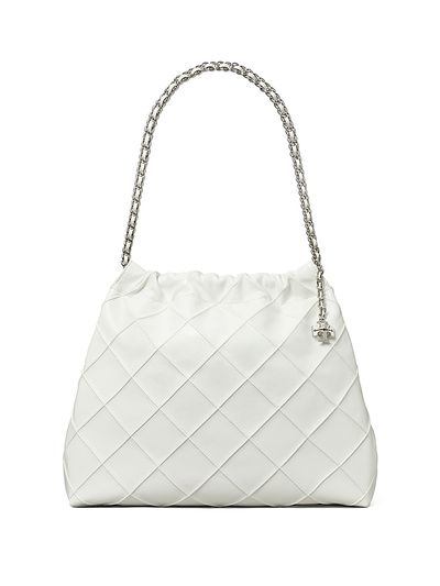 Tory Burch Women's Fleming Distressed Leather Hobo Bag