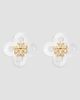 Tory Burch Women's Forget Me Not 18K-Gold-Plated & Mother-Of-Pearl Clover Stud Earrings - 3