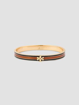 Tory Burch Women's Icon 18K-Gold-Plated & Enamel Bangle