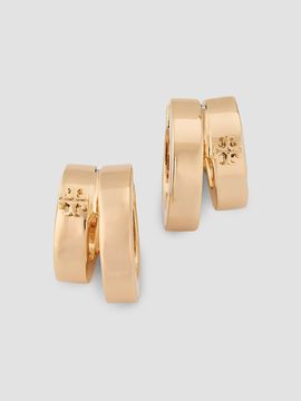 Tory Burch Women's Icon 18K-Gold-Plated & Enamel Double-Hoop Earrings