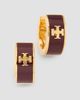 Tory Burch Women's Icon 18K-Gold-Plated & Enamel Huggie Earrings - 1
