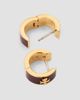 Tory Burch Women's Icon 18K-Gold-Plated & Enamel Huggie Earrings - 3