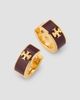 Tory Burch Women's Icon 18K-Gold-Plated & Enamel Huggie Earrings - 4