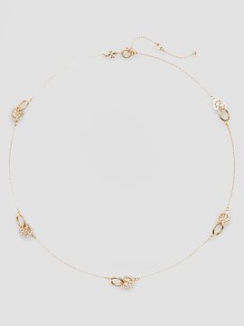 Tory Burch Women's Icon 18K-Gold-Plated & Glass Crystal Logo Charm Necklace
