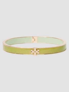Tory Burch Women's Icon 18K-Gold-Plated & Guilloché Enamel Bangle