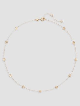 Tory Burch Women's Icon 18K-Gold-Plated Logo Station Necklace